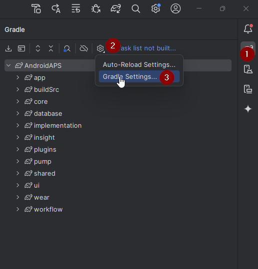 Apri Le Impostazioni Gradle