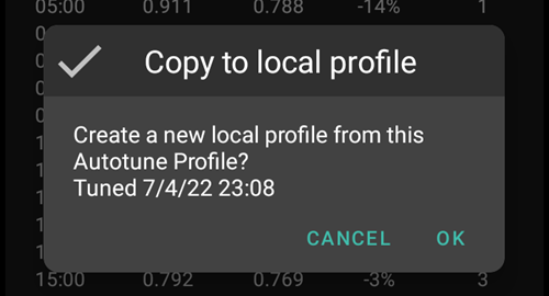 Autotune Copia nel profilo locale
