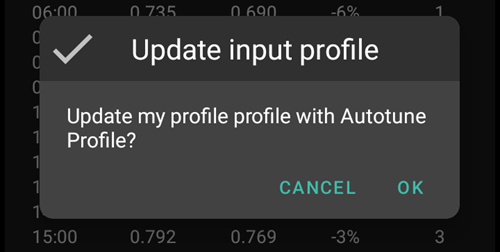 Autotune aggiornamento profilo di input