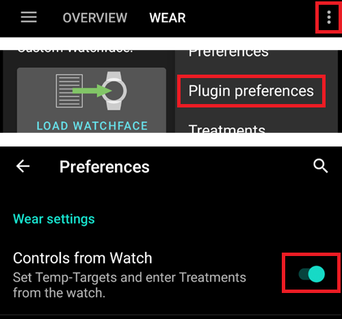 Wear settings