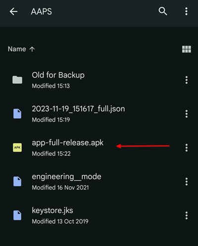 launch the apk installation