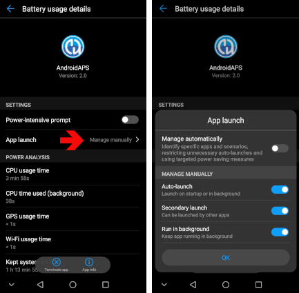 Huawei - opzioni batteria