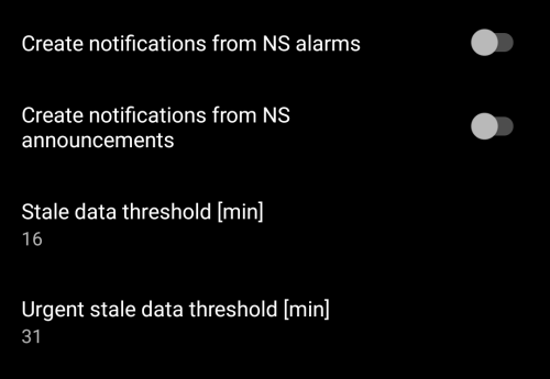 Alarm options