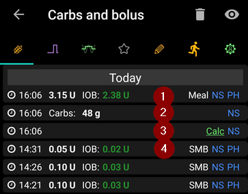 Carbs & bolus