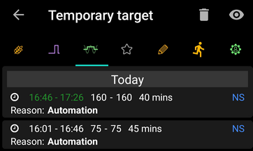 Temporary target