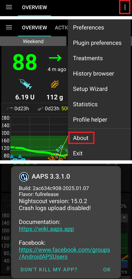 Versione AAPS installata