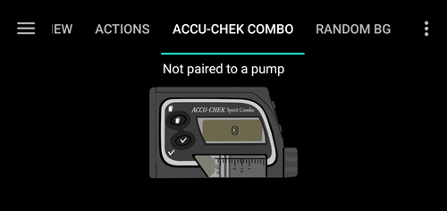 Screenshot of Accu-Chek Combo tab without pairing