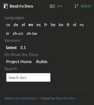 Apri menu lingua